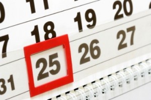 Date marked on calendar