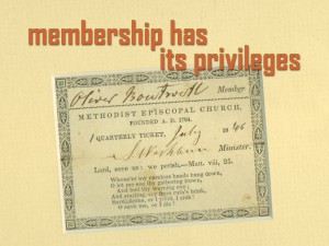 Image of old Methodist class ticket
